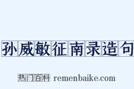 孙威敏征南录造句是什么意思的图片
